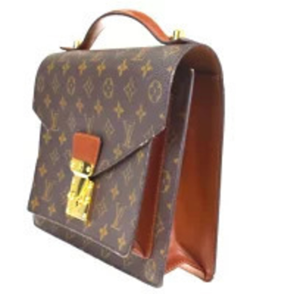 Louis Vuitton Handbag Leather Shoulder Monogram Monceau Bag Brown
